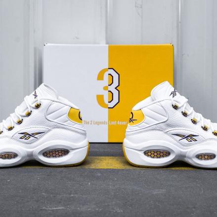 Reebok Question Mid White Yellow Toe Kobe Bryant Men Basketball Shoes FX4278 
